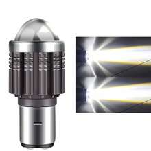 Heyword 1個 H4 LED 機車大燈燈泡 HB2 9003 12V-24V 高/低燈 適配機車摩托車 LED 大燈燈泡改裝套件 白色 - BA20D-white - 查看 2