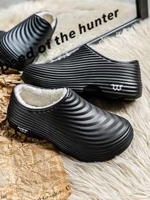 Stivali da pioggia in gomma impermeabili da donna, con fodera termica, antiscivolo, adatti per lavori in cucina, colore nero