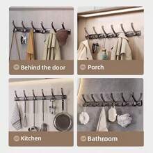 门上挂钩，无需钻孔壁挂式衣帽架，衣帽架，玄关衣橱挂钩，多功能家用衣架 - 彩色 - 查看 6