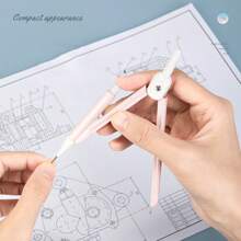 Two Pieces Student Compass Set Under The Cherry Blossom, Metal Drawing And Design, Simple And Fresh, Multi-Functional Compass
