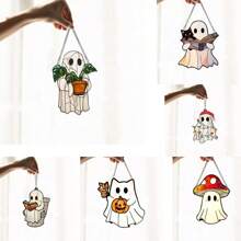 Halloween Ghost Sunlight Catcher, 2D Flat Acrylic Hanging Decoration, Suitable For Hanging In Corridors, By Windows, Outdoor Gardens, Study Rooms, Bedrooms, Living Rooms, Etc. Halloween Gift, Autumn Decoration Home Decor Halloween Decor Room Decor