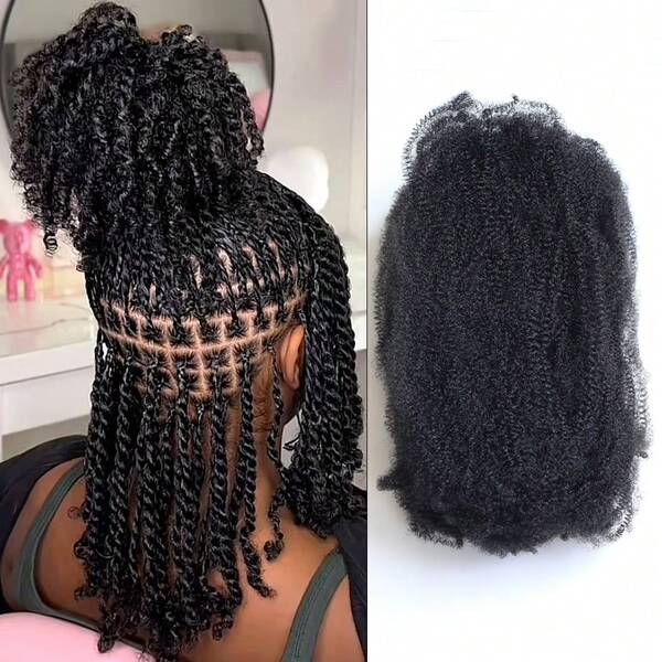 30 Fios/1 Pacote Cabelo Trançado Marley Kinky Mola Afro Crochet Cabelo Kinky Extensões a Granel Faux Locs Trança Marley Mola Twist Yanky Twist Reparação Locs Para Mulheres Africanas