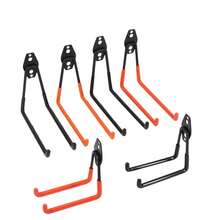 2pcs Heavy Duty Metal Hooks, Reinforced Specialty Hanging Rack, Warehouse Hardware Tool Storage Hanger, Suitable For Bicycle, Pipe, Skateboard, Ladder, Metal Cable Wall Mount Organizer Space-Saving Multi-Purpose Adjustable Stackable Portable