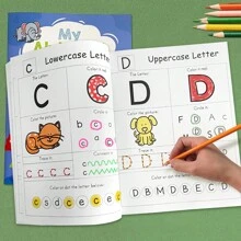 Kids Alphabet Tracing Book - 32 Pages Educational Learning Writing Practice For Preschool Toddlers, ABC Letter Handwriting Workbook, Preschool Learning Activities