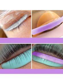 6 piezas/paquete Cubierta de silicona para permanente y injerto de pestañas, herramienta curva para elevación de pestañas, almohadillas para permanente de pestañas con forma de cuchillo - Multicolor - Ver 3