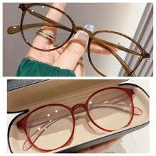 1 件女士浅绿色轻质眼镜框，时尚经典百搭休闲无度数眼镜，适合小脸和圆脸