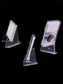 10/20 piezas Soportes de exhibición de caballete ajustable de acrílico transparente - Diseño triangular para un soporte seguro de tarjetas, uso doméstico y comercial, elegante y duradero para tarjetas deportivas, versátil para exhibir artículos pequeños, construcción duradera y resistente, perfecto para minorista, hogar y oficina, soportes de exhibición de acrílico
