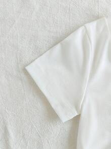 3pcs/Set Baby Boy Casual Short Sleeve T-Shirt, Long Sleeve Denim Shirt, And Dual Pocket Denim Pants, Vacation Style Versatile Retro Street - Blue - View 5