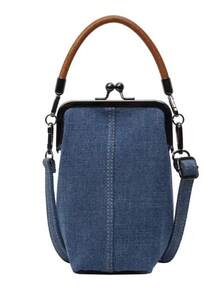 1 Fashionable Casual Denim Bag Versatile Phone Bag Crossbody Bag - Dark Blue 2615 - View 3