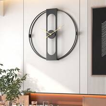 1pc 20-Inch European & American Style Simple Iron Painted Large Wall Clock, Modern Fashion Double-Layer Material Wall Decor Clock Suitable For Living Room, Hall, Exhibition Hall, Silent Non-Ticking Clock, Villa Wall Decoration Clock, Gift Home Decor Room Decor