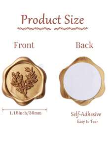 10/30/50/100 Wax Seal Stickers, Wedding Invitation Envelope Seal Stickers, Self- Adhesive Antique Gold Stickers, Perfect For Invitation, Envelopes, Gift Wrapping, Party, Christmas - Bronze - View 22