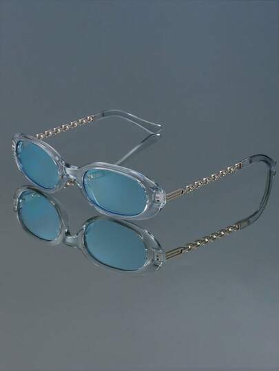 Kính mát thời trang gọng nhỏ hình bầu dục phong cách Punk hiện đại, đơn giản, phù hợp với mọi phong cách, dành cho nam và nữ, tiệc tùng, đi chơi, đi dạo, cao cấp, kính mát thời trang cá nhân hóa