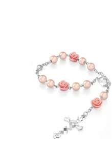 1 pieza Cuentas de rosario para espejo retrovisor de coche, colgante de rosario rosa para espejo retrovisor interior de coche, accesorio personalizado con medallón y cruz para colgar en el coche, para mujeres y hombres - Multicolor - Ver 8