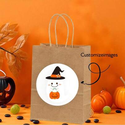 Sacos de embalagem para confeitaria personalizados, sacos para doces ou travessuras de Halloween, sacos para armazenamento de confeitaria de Halloween, sacos de embalagem para confeitaria de abóbora, sacos de embalagem para confeitaria fantasma, sacos de embalagem para doces, sacos de embalagem para presente, sacolas de presente, Halloween, festa, reunião, feriado, restaurante