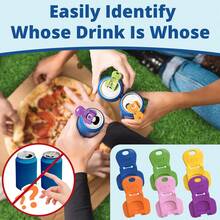 简易拉环开启器和饮料保护器完整覆盖简易拉环开启器，万圣节和圣诞节派对用品 - 彩色 - 查看 4