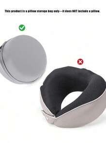 حقيبة تخزين وسادة رقبة سفر على شكل حرف U، حقيبة وسادة رقبة، حقيبة وسادة رقبة سفر مدمجة، مناسبة للسفر بالطائرة والقطار، مع إبزيم إطلاق سريع متصل بالحقيبة أو المحفظة أو الحقيبة الظهر، لا تشمل الوسادة، ضروريات السفر والعودة إلى المدرسة.