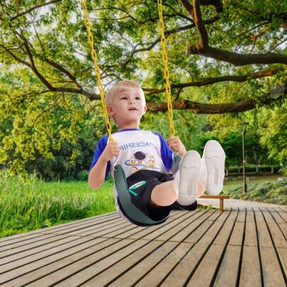 2-Pack Swing Seats, With 66 Inch Coated Chains And Snap Hooks, Support 300 Lbs Swings Replacement For Outdoor Swing Set, Swing Set Accessories For Kids, For Outdoor And Indoor Use, Green