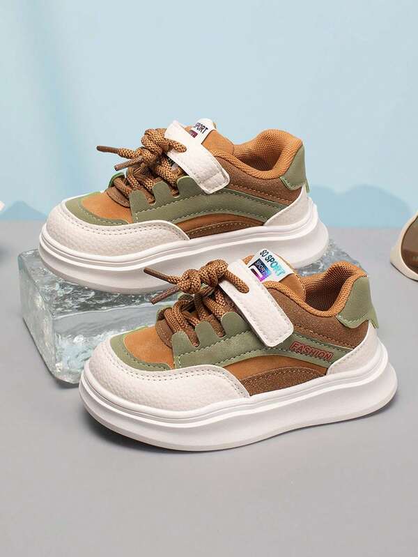 1 Par de Tênis Esportivos Acolchoados Unissex, Tênis Casuais Antiderrapantes com Absorção de Impacto para Crianças, Tênis Versáteis e da Moda para Estudantes, Adequados para Todas as Estações