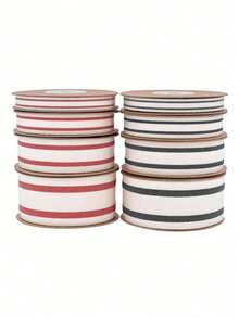 10 Yard Roll Christmas Striped Ribbon,Gift Wrap Ribbon Natural Craft Accessory Satin Ribbon, DIY Crafts, Holiday Wedding Valentine's Christmas Birthday Party Decorations Valentine's Day - Multicolor - View 6