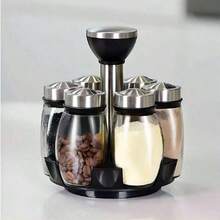 Estantería giratoria para especias con 6 latas, caja giratoria para almacenar especias - Negro - Ver 11