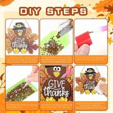 2pcs Thanksgiving DIY Diamond Painting Hanging Plaque, Full Of Autumn And Thanksgiving Atmosphere, DIY Diamond Decor Plaque, Diamond Painting Art Hanging Decor, Holiday Decor Plaque, Comes With Iron Chain, DIY Diamond Window/Door Hanging Decor, Diamond Painting Handicraft, Great Gift Choice, Suitable For Beginners, Improve Hands-On Ability, Diamond Painting Decor Plaque Set, Comes With Tools, DIY Hanging Plaque