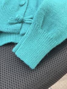 JIANHU كارديجان مزين بفيونكة محبوك للربيع، تصميم قصير مناسب للقامة القصيرة، أنيق ومتعدد الاستخدامات لمظهر أنيق