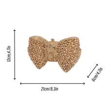 Women Luxury Bowknot Shaped Evening Clutch Sparkling Rhinestones Handbag For Banquet - Rượu sâm banh - Xem 4