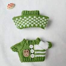[Clothes Only] Compatible With 1st & 2nd Generation Doll, Cozy Heart Sweater + Bear Beanie Set, Cute & Warm Autumn/Winter Outfit (For Labubu / Compatible With Labubu) - Multicolor - View 20