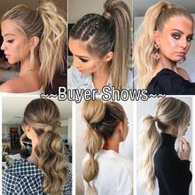 Pony Tail Thick Clip In REAL Remy Human Hair Wrap Ponytail Long Hair Extension Black Brown Blonde - #12/613 Nâu vàng/Vàng - Xem 5