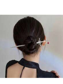 Sword Hair Stick Metal Sword Hair Clip Stick With Gemstone Pendant, Retro Style Hair Chopstick, Women Long Dense Hair Accessories, Bun Extension, Hair Bun Maker, Pins For Hair, Bun Hair Piece, Hair Styling Pins, School Stuff