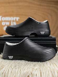 Stivali da pioggia in gomma impermeabili da donna, con fodera termica, antiscivolo, adatti per lavori in cucina, colore nero