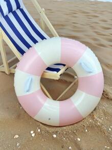 1 件装充气条纹蓝粉色男女通用游泳圈，加厚 PVC 泳池浮圈，小孩和成人腋下浮圈，夏季乐趣 - 彩色 - 查看 10