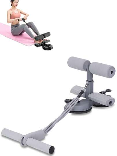 Sit Up Assist Device - Multi-Functional Fitness Pedal With 2 Strong Suction Cups And Adjustable Foot Holder, Home Pilates Trainer, Core Strengthening Yoga Resistance Band