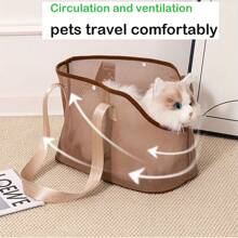 Transportín de malla transpirable para mascotas de verano | Uso manual, con correa de hombro, 3 formas de uso | Mochila de viaje plegable y portátil para gatos/perros | Gran capacidad con hebilla de