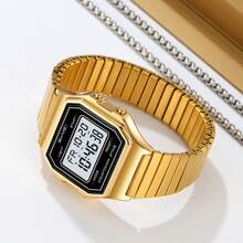 Skmei SKMEI 2465 Luxury Man Digital Watch Clear Stainless Steel Band Rectangle Digital Display Small Business Wristwatch