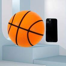 Balón de baloncesto silencioso de 7.09" - Pelota de entrenamiento sin ruido de alto rebote, apta para uso en interiores, material de TPU duradero, regalo perfecto para Navidad, Acción de Gracias y Halloween (naranja/azul/amarillo), accesorios de baloncesto, equipo deportivo de interior, equipo deportivo moderno, textura suave