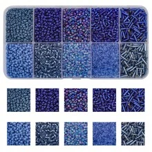 10 件/盒混合颜色和尺寸玻璃种子珠，DIY 手链、项链、鞋子、帽子、包包、手机链、钥匙扣、工艺品和礼品制作用品 - 10格小米珠 - 查看 20