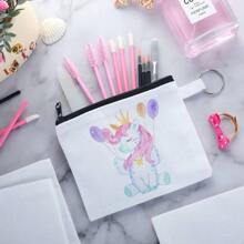 30 Pieces Sublimation Blank Small Coin Canvas Makeup Bags Bulk Cosmetic DIY Craft Pouch With Zipper Coin Purse Pencil Pouch Travel Toiletry Organizer(Black)