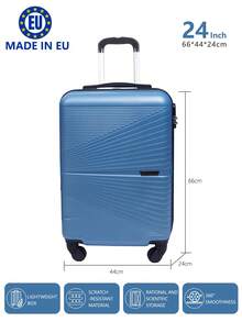 歐洲製造，行李箱學校宿舍必備品大學宿舍必備品學校行李箱旅行箱行李箱耐度假必備手提行李箱旅行箱、輪式行李箱套裝、登機箱，托運箱，四輪行李箱、硬殼拉桿箱、ABS 材質， - 湖藍色 - 查看 12