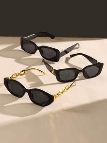 1 pieza Nuevas gafas de moda con montura pequeña estilo coreano para mujer, gafas con montura cuadrada estilo hip hop, accesorios de playa para influencers de moda, básicas para outfits de mujer de negocios casuales, regalos