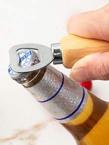 Custom Engraved Wooden Wine Bottle Openers And Beer Bottle Cap Openers Wedding Gifts Personalized Wooden Handle Openers, Holiday Gifts, Christmas Gifts, Wedding Supplies - Beige - View 7