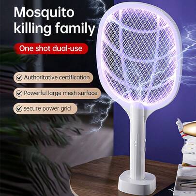  可充电二合一电动灭蚊拍和灭蝇器 - 家用自动灭蝇工具