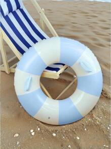 1 件装充气条纹蓝粉色男女通用游泳圈，加厚 PVC 泳池浮圈，小孩和成人腋下浮圈，夏季乐趣 - 彩色 - 查看 22