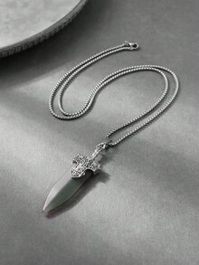 1 件创意个性化仿剑不锈钢吊坠项链，适合男士休闲、嘻哈风格佩戴 - 仿真寶劍 - 查看 7