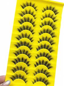 10 Pairs Of Cat-Eye Transparent, Natural, Thick And Soft False Eyelashes, D-Curled, Comfortable And Multi-Functional False Eyelashes - Fluffy Lashes - View 10