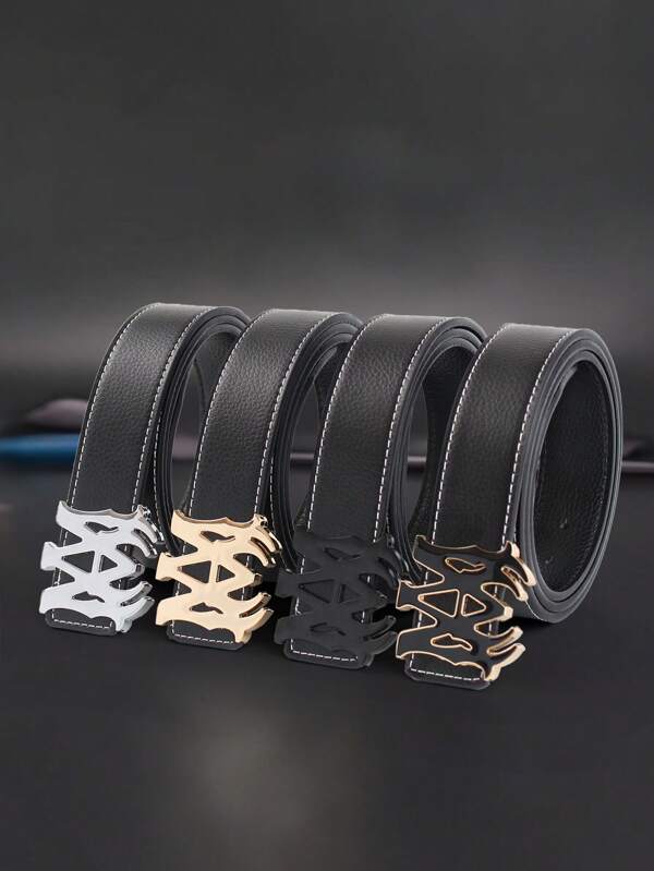 1 pieza Cinturón de y multicolor con hebilla de aleación nueva y autobloqueante, para uso casual y de negocios, multifuncional, como regalo perfecto para padres, familiares y novios