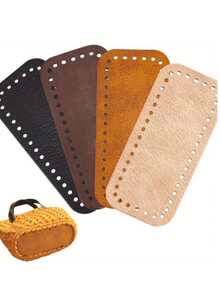 5 piezas Estilo bohemio Fondo de bolso de ganchillo hecho a mano con agujeros, Accesorios para bolsos DIY - Colores surtidos, Forma ovalada alargada, Adecuado para bolsos de hombro DIY, bolsos de mano y manualidades, Color aleatorio, Forma de billetera, Hecho a mano - Multicolor - Ver 9