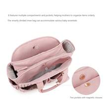 1 Stück neue gesteppte Mama-Tasche, Schultertasche mit Stauraum, wasserfestes Material für Schwangerschaft & Babytransport, Wickeltasche - Verschiedenfarbig - Übersicht 6