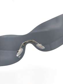 1 pieza Gafas de moda Y2K con forma de estrella sin aros para uso diario Y3KFest MusicFast para vacaciones de playa de verano, al aire libre, viajes, estilo Y4K, marco envolvente extragrande para festivales de música, preparación para volver a la escuela