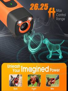 Dog Bark Deterrent Devices Rechargeable Anti-Barking Device For Dogs 26.25ft Range Bark Control Indoor Outdoor With Flashlight Dog Training Ultrasonic Dog Repeller Portable Device